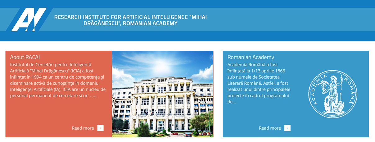 Research Institute for Artificial Intelligence “Mihai Drăgănescu” of the Romanian Academy